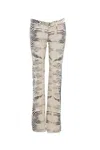 ROBERTO CAVALLI ROBERTO CAVALLI WHITE AND BLACK COTTON DENIM JEANS