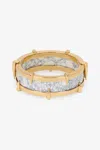 Roberto Cavalli White And Gold Studded Bangle Bracelet