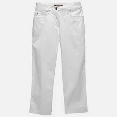 Roberto Cavalli White Cotton Capri Pants