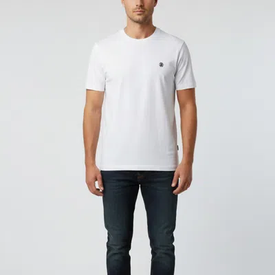 Pre-owned Roberto Cavalli White Cotton Logo Embroidered Crew Neck T-shirt S
