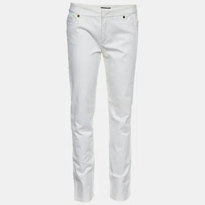 Roberto Cavalli White Denim Straight Fit Jeans Waist