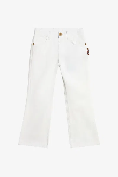 Roberto Cavalli Kids' White Denim Trousers