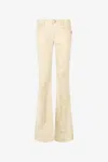 Roberto Cavalli White Flared Jeans With Gold Python Motif In Neutral