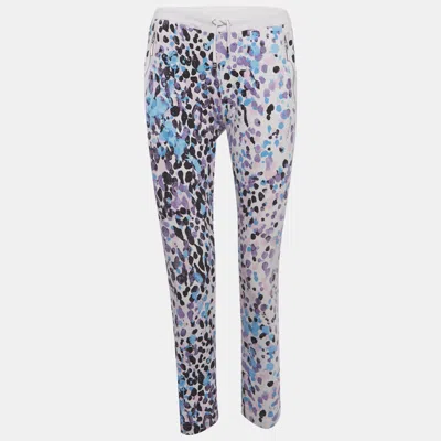 Pre-owned Roberto Cavalli White Printed Cotton Capri Pants Xs