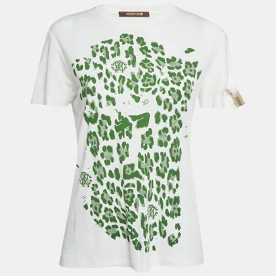 Roberto Cavalli White Printed Jersey T-shirt