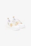 Roberto Cavalli White Running Shoes With Gold Monogram Rc In White
