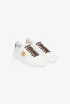 Roberto Cavalli White Sneaker With Leopard Print And Rc Monogram In White
