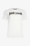 Roberto Cavalli White T-shirt With Embellished Logo In White