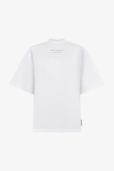 Roberto Cavalli White T-shirt With Front Print