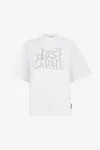 Roberto Cavalli White T-shirt With Perforated Logo In White