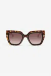 ROBERTO CAVALLI SONNENBRILLE MIT BREITER UND FEMININER VORDERSEITE UND DOPPELTEM RING ALS DEKOR