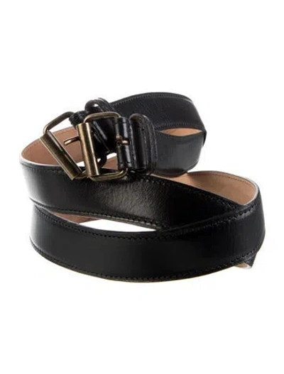 Pre-owned Roberto Cavalli Wide Leather Waist Belt In Black