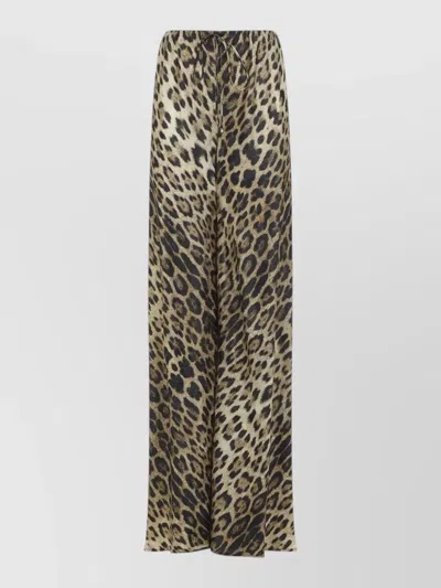 Roberto Cavalli Wide Leg Animal Motif Jacquard Trousers In Multi
