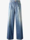 Roberto Cavalli Jeans With Mirror Snake Monogram Charm In Blue