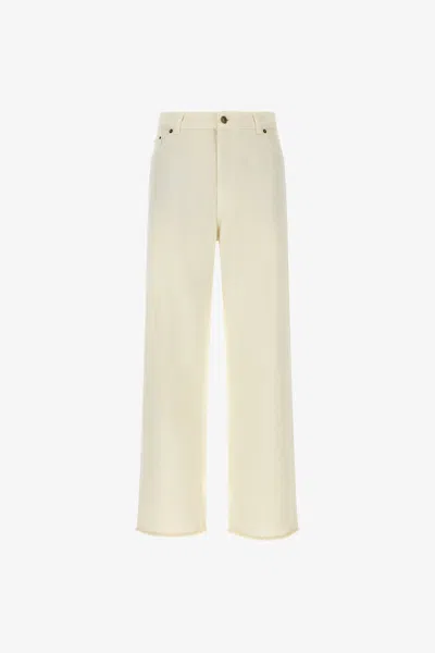 Roberto Cavalli Wide Leg Jeans In Ivory