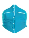 Roberto Cavalli Wide Neck Hooked Top In Azul Claro