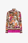 Roberto Cavalli Satin-finish Cheetah-print Shirt In Purple
