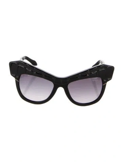 Pre-owned Roberto Cavalli Wild Diva Cat-eye Sunglasses In Black