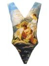 Roberto Cavalli Wild Leda Swimsuit In Multicolor