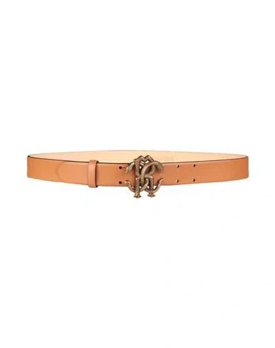 Roberto Cavalli Woman Belt Tan Size 38 Leather In Brown