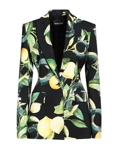 Roberto Cavalli Woman Blazer Black Size 8 Viscose, Elastane