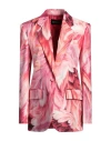 Roberto Cavalli Woman Blazer Fuchsia Size 6 Silk