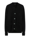 Roberto Cavalli Woman Cardigan Black Size 10 Wool, Polyamide In Black
