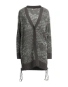Roberto Cavalli Woman Cardigan Khaki Size 8 Cotton, Polyamide In Beige