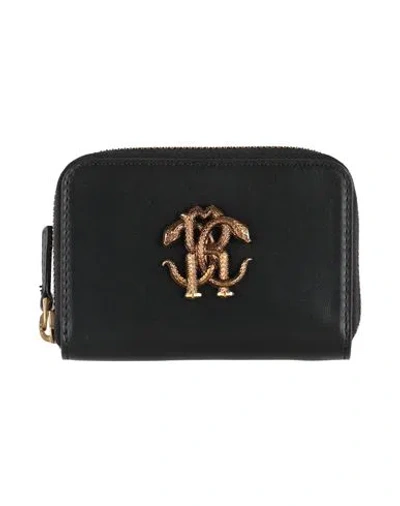 ROBERTO CAVALLI ROBERTO CAVALLI WOMAN COIN PURSE BLACK SIZE - BULL SKIN