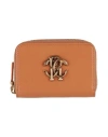 Roberto Cavalli Woman Coin Purse Camel Size - Bull Skin In Beige