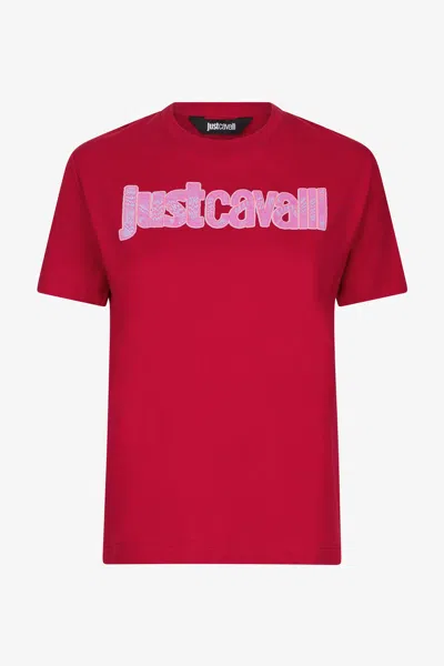 Roberto Cavalli Woman Cotton T-shirt In Red