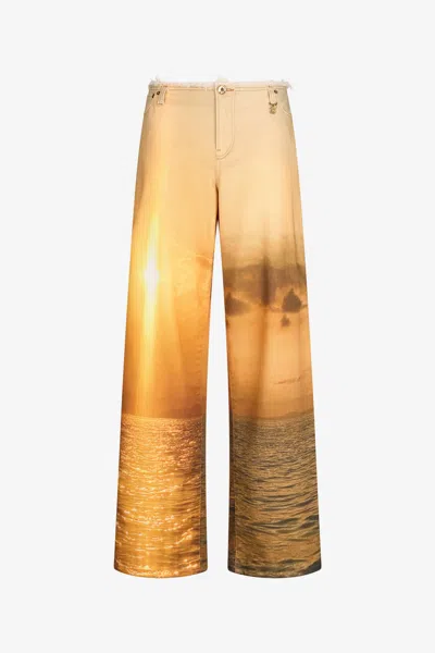 ROBERTO CAVALLI SUNSET PRINT DENIM