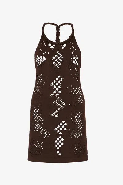 Roberto Cavalli Woman Dress In Marrone