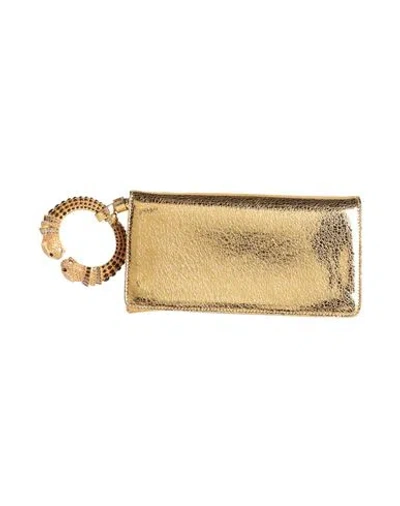 Roberto Cavalli Woman Handbag Gold Size - Leather, Polyester