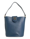 Roberto Cavalli Woman Handbag Navy Blue Size - Soft Leather In Navy Blue