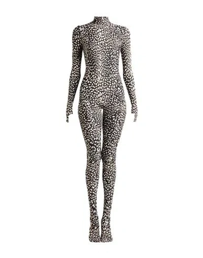 Roberto Cavalli Woman Jumpsuit Dark Brown Size L Polyamide, Elastane