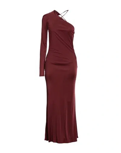 Roberto Cavalli Woman Maxi Dress Chocolate Brown Size 6 Viscose