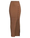 Roberto Cavalli Ribbed Long Skirt With Cut-out In Brown