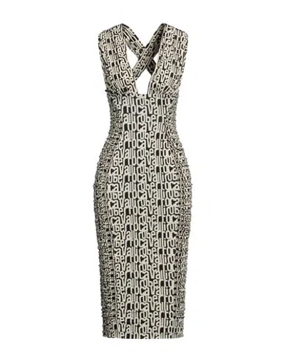 Roberto Cavalli Woman Midi Dress Black Size 6 Polyamide, Elastane