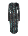 ROBERTO CAVALLI ROBERTO CAVALLI WOMAN MIDI DRESS COCOA SIZE 8 POLYAMIDE, ELASTANE