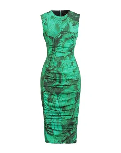 Roberto Cavalli Abstract-print Midi Dress In Green