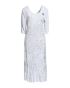 Roberto Cavalli Woman Midi Dress Light Grey Size S Viscose, Cotton, Elastane In Gray