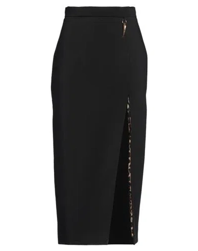 Roberto Cavalli Woman Midi Skirt Black Size 10 Polyester