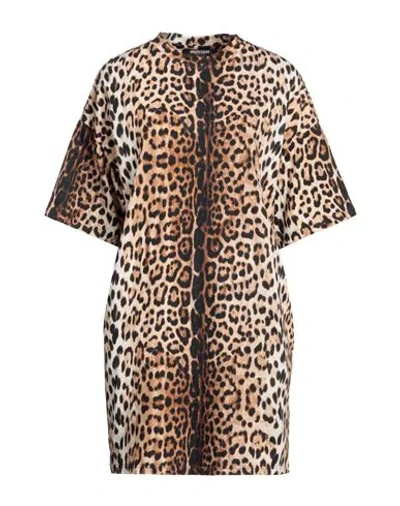 Roberto Cavalli Woman Mini Dress Beige Size 10 Cotton