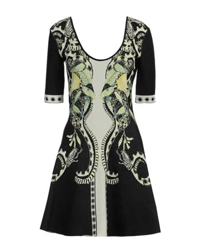 Roberto Cavalli Short Sleeve Dress In Black