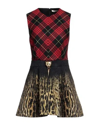 Roberto Cavalli Woman Mini Dress Red Size 4 Wool, Cotton, Viscose, Elastane