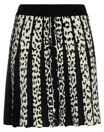 Roberto Cavalli Woman Mini Skirt Black Size 10 Viscose, Polyamide, Polyester