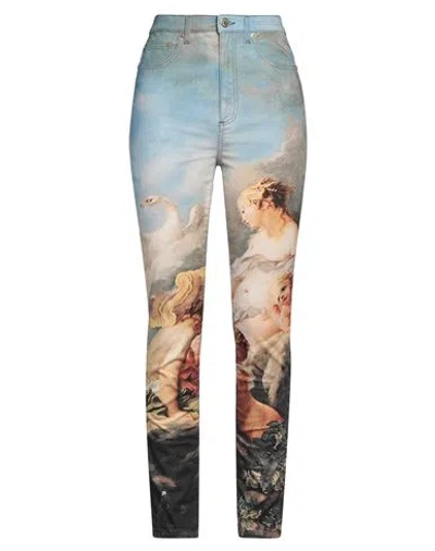 Roberto Cavalli Woman Pants Azure Size 6 Cotton, Elastane In Blue