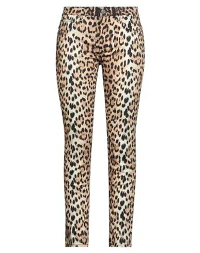 Roberto Cavalli Woman Pants Brown Size 10 Cotton, Elastane