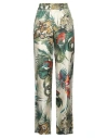 Roberto Cavalli Jungle Print Straight-legged Silk Trousers In White